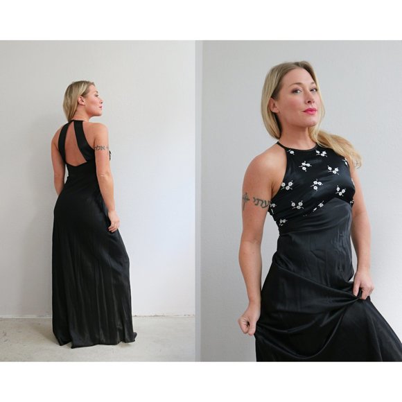 Zum Zum by Niki Livas Dresses & Skirts - 1980's Zum Zum Bias Cut Evening Gown // Women's Size Extra Small to Small